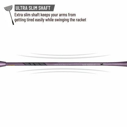 Apacs Z Ziggler Badminton Racquet (Unstrung) - Purple – Powerful Stiff Racket for Advanced Players