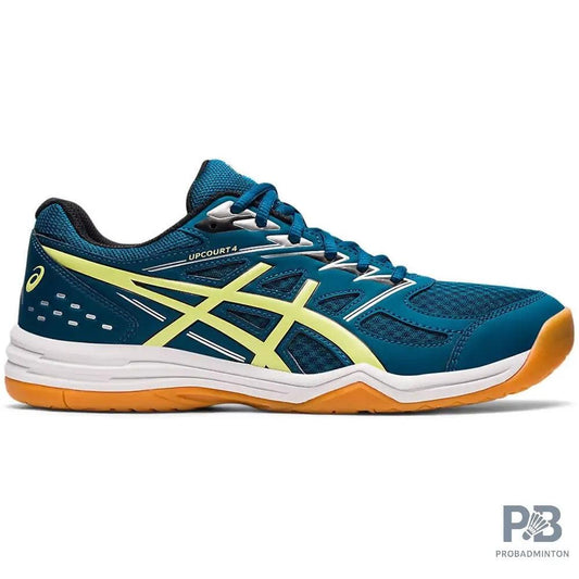 ASICS UPCOURT 4 Indoor Court Shoes ( Deep Sea Teal & Glow Yellow)