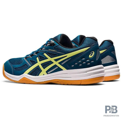 ASICS UPCOURT 4 Indoor Court Shoes ( Deep Sea Teal & Glow Yellow)