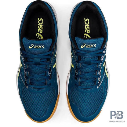 ASICS UPCOURT 4 Indoor Court Shoes ( Deep Sea Teal & Glow Yellow)