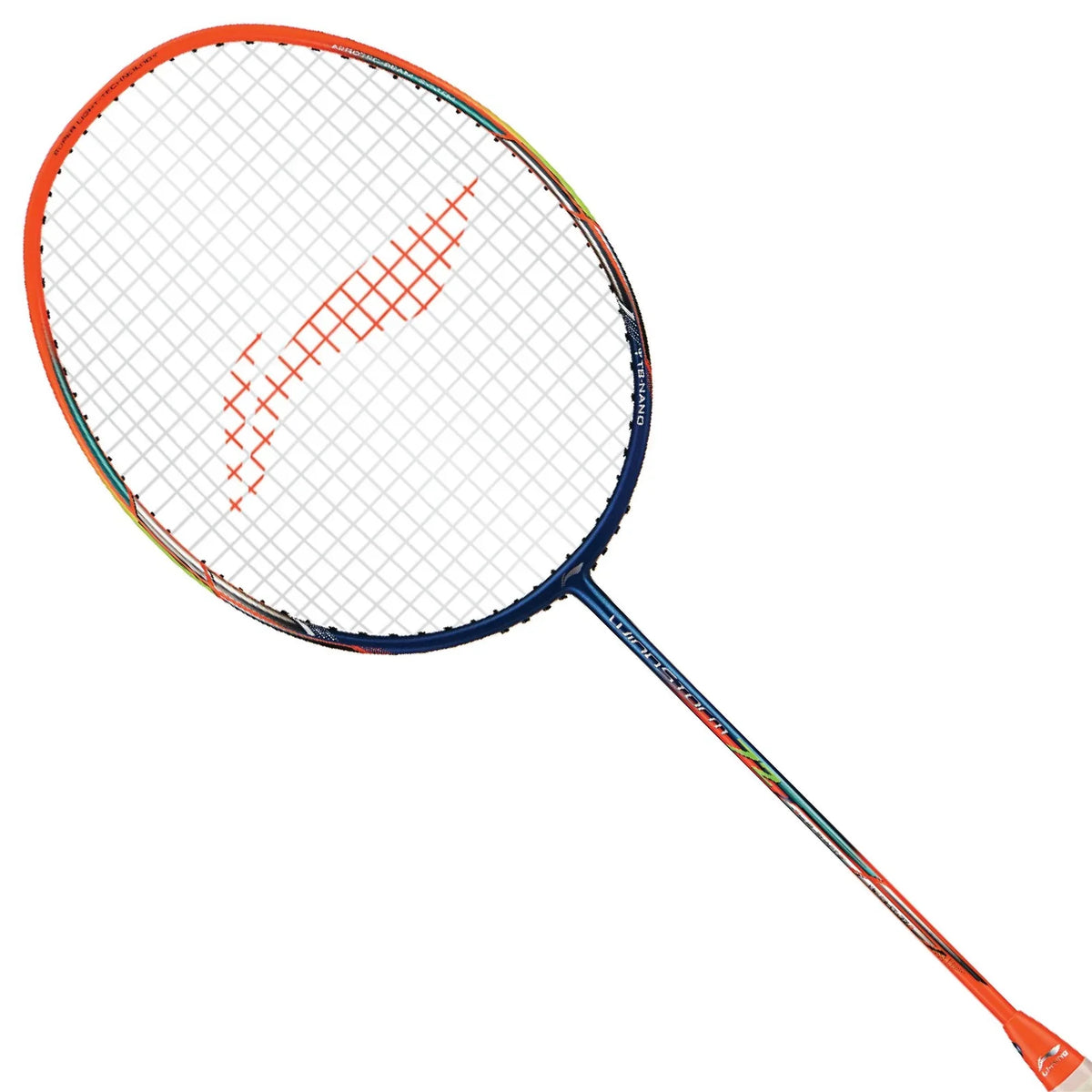 Li-Ning Windstorm 72 Badminton Racket (Navy/Orange) | Ultra-Light 72g Speed Racket for Fast Attacking Play