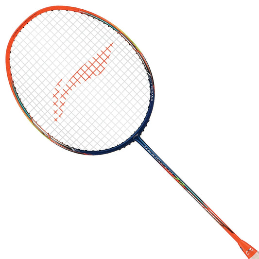 Li-Ning Windstorm 72 Badminton Racket (Navy/Orange) | Ultra-Light 72g Speed Racket for Fast Attacking Play