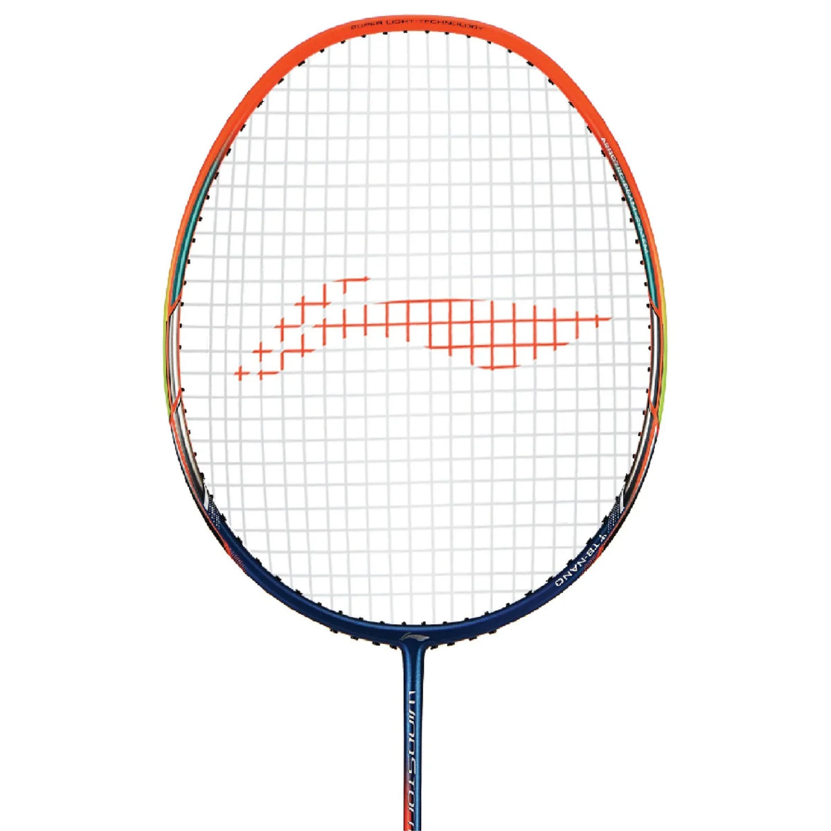 Li-Ning Windstorm 72 Badminton Racket (Navy/Orange) | Ultra-Light 72g Speed Racket for Fast Attacking Play