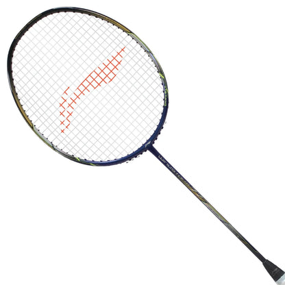 Li-Ning Windstorm 72 Badminton Racket (Navy/Black/Silver) | Ultra-Light 72g Speed Racket for Fast Attacking Play