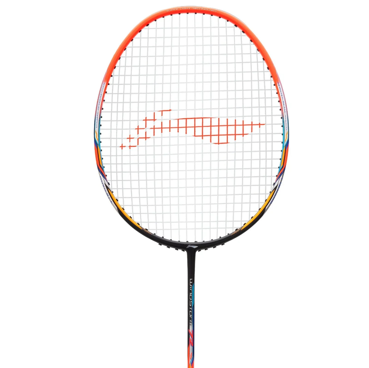 Li-Ning Windstorm 72 Badminton Racket (Black/Orange/White) | Ultra-Light 72g Speed Racket for Fast Attacking Play