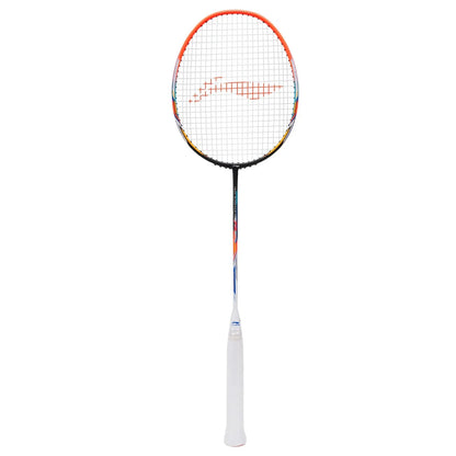 Li-Ning Windstorm 72 Badminton Racket (Black/Orange/White) | Ultra-Light 72g Speed Racket for Fast Attacking Play