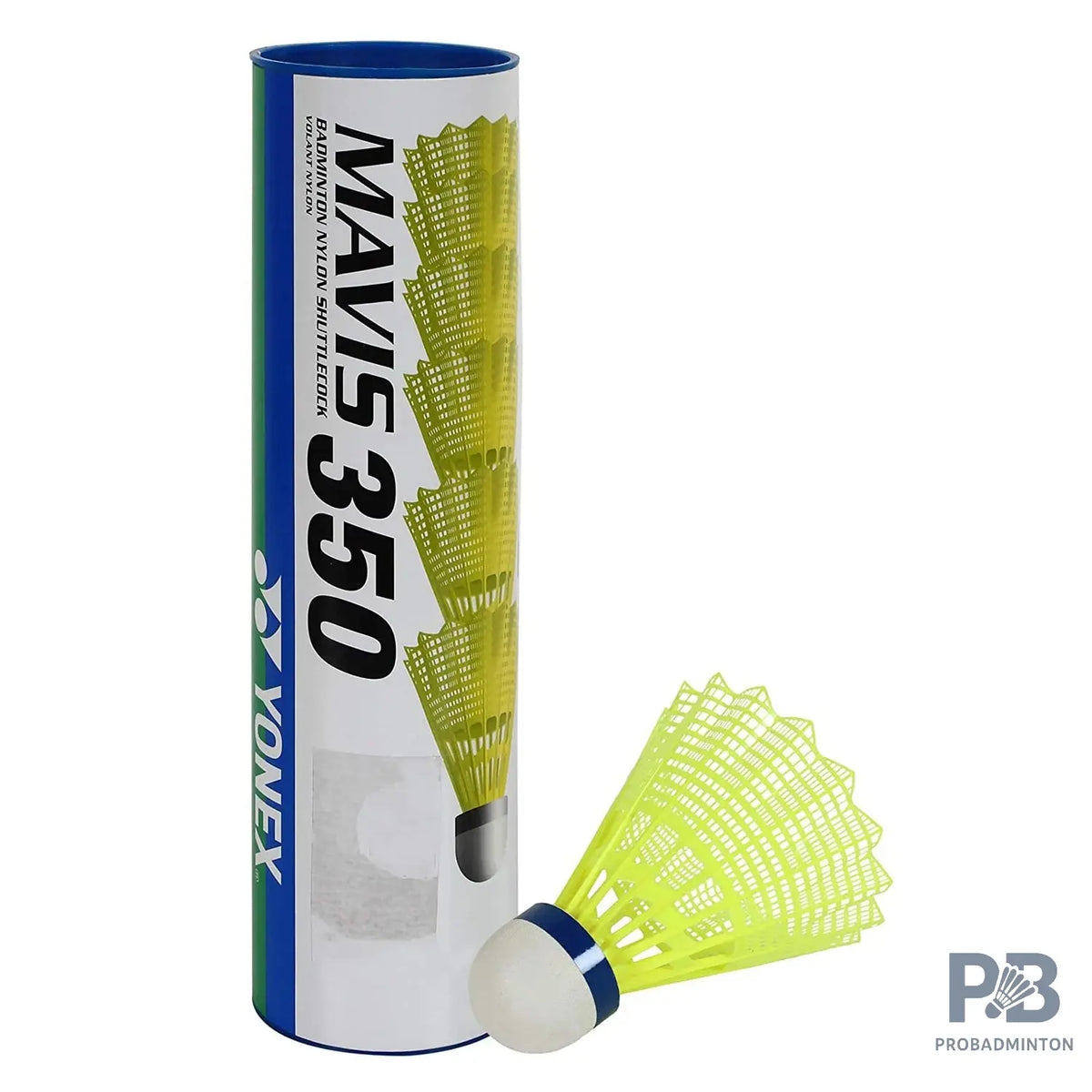 Yonex Mavis 350 Blue Cap Yellow Nylon Shuttlecock | Premium Training & Recreational Shuttle