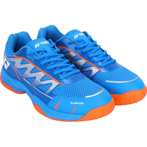YONEX Voltrex 2 Unisex Shoes - Moroccan Blue & Bright Orange – Lightweight Court Shoes for All Players