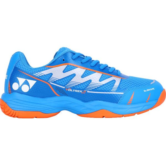 YONEX Voltrex 2 Unisex Shoes - Moroccan Blue & Bright Orange – Lightweight Court Shoes for All Players