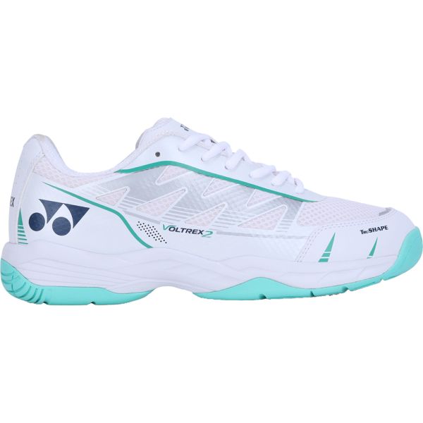 YONEX Voltrex 2 Unisex Shoes - White Deep Green – Lightweight Court Shoes for All Players