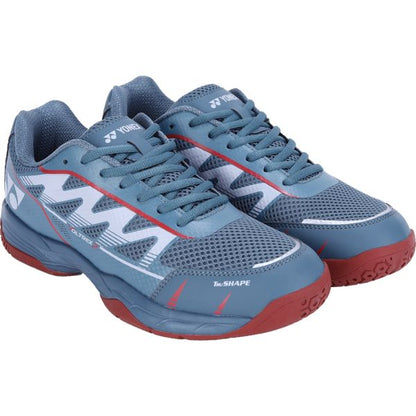 YONEX Voltrex 2 Unisex Shoes - Storm Grey & Tibetan Red – Lightweight Court Shoes for All Players