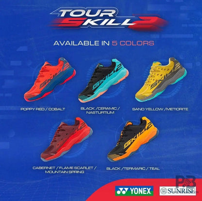 Yonex Tour Skill 2 JR Badminton Shoes (CABERNET FLAME / SCARLET MOUNTAIN)