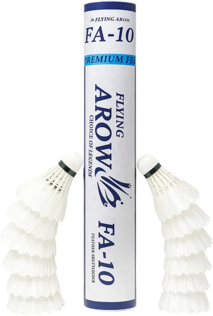 FLYING ARROW FA-10 Feather Shuttlecock | Durable Badminton Feather Shuttle for Training & Matches
