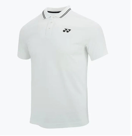 Yonex Badminton Men Polo T-shirt 2416 - White – Classic Performance Polo for Badminton & Tennis Players