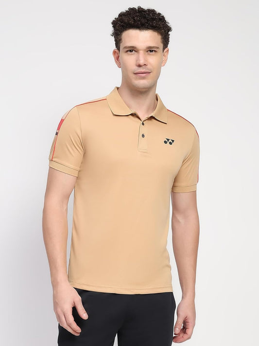 YONEX T-Shirt Polo 2735 - Tan – Classic Royal Polo for Badminton & Tennis Players