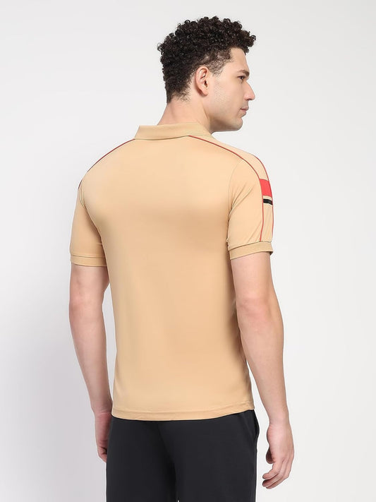 YONEX T-Shirt Polo 2735 - Tan – Classic Royal Polo for Badminton & Tennis Players