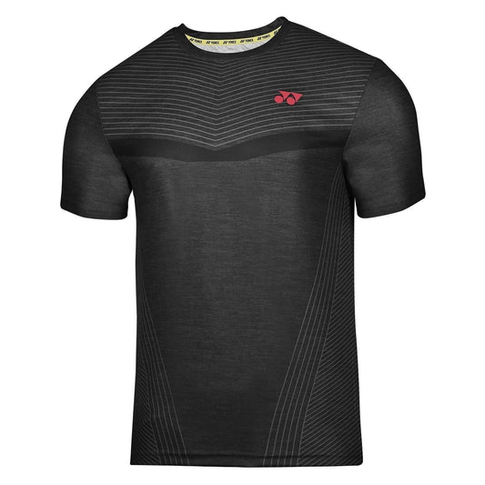 YONEX T Shirt Round Neck 2681 - Jet Black – Premium Breathable Tee for Badminton & Tennis Players