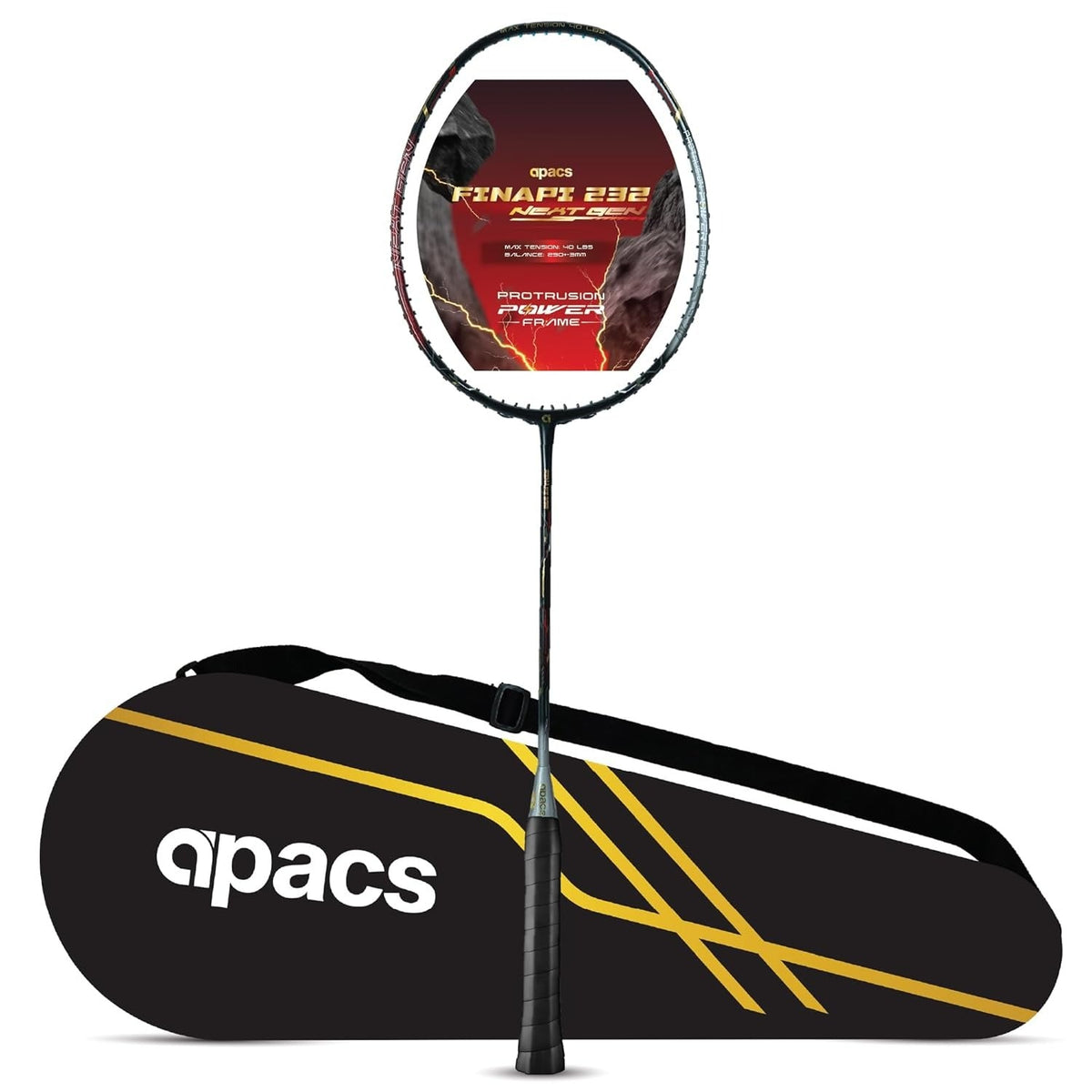 Apacs Finapi 232 Next Gen Badminton Racket – UHM Graphite All-Round Racket with 40LBS Tension