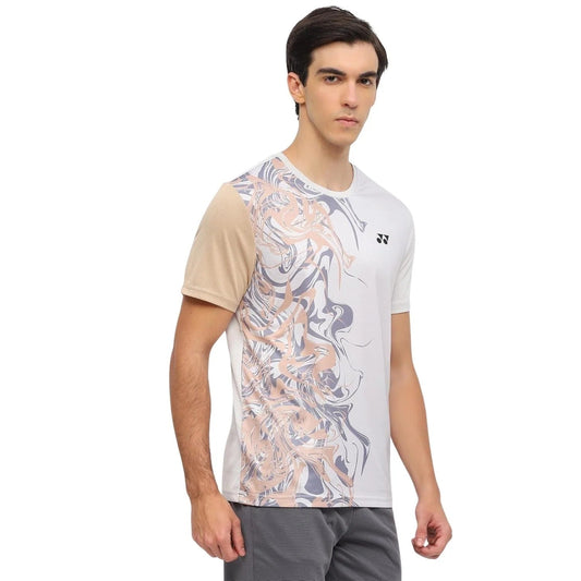 YONEX T Shirt Round Neck 2967 - Light Taupe – Premium Breathable Tee for Badminton & Tennis Players