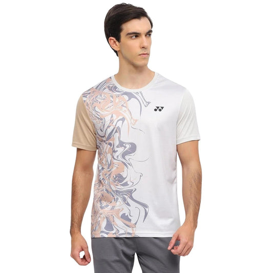 YONEX T Shirt Round Neck 2967 - Light Taupe – Premium Breathable Tee for Badminton & Tennis Players