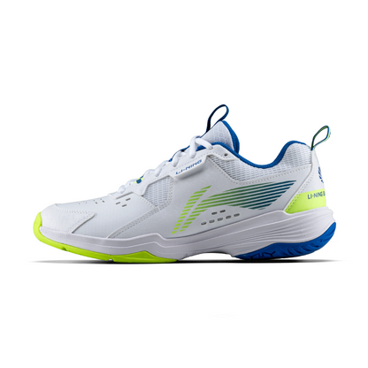 Li-Ning All Round Badminton Shoes - Standard White/Neon Olivine | Versatile Badminton Shoes for All-Court Play