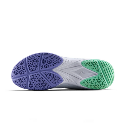 Li-Ning All Round Badminton Shoes - Standard White/Violet Tulip | Versatile Badminton Shoes for All-Court Play