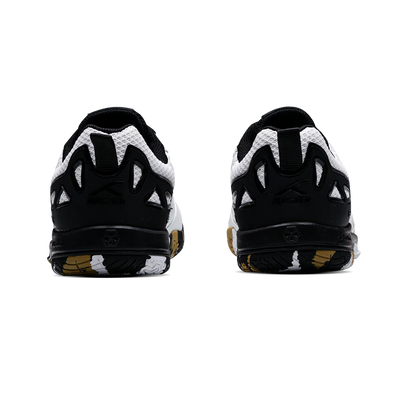 Hundred Raze Pro Badminton Shoe | White/Gold/Black – Pro-Level Court Shoes for Aggressive Players