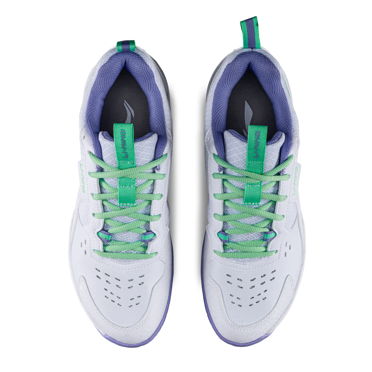 Li-Ning All Round Badminton Shoes - Standard White/Violet Tulip | Versatile Badminton Shoes for All-Court Play