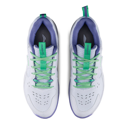 Li-Ning All Round Badminton Shoes - Standard White/Violet Tulip | Versatile Badminton Shoes for All-Court Play