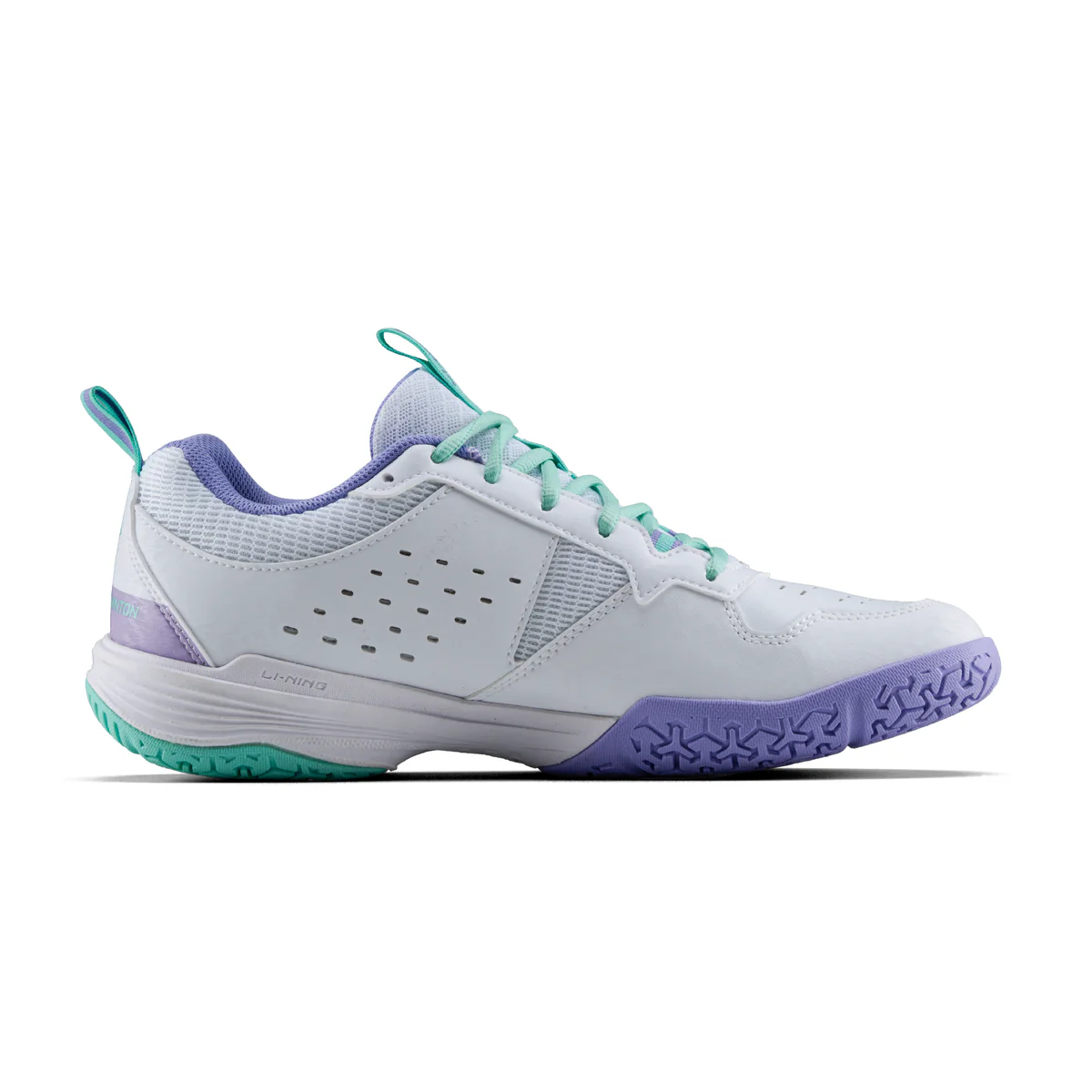 Li-Ning All Round Badminton Shoes - Standard White/Violet Tulip | Versatile Badminton Shoes for All-Court Play