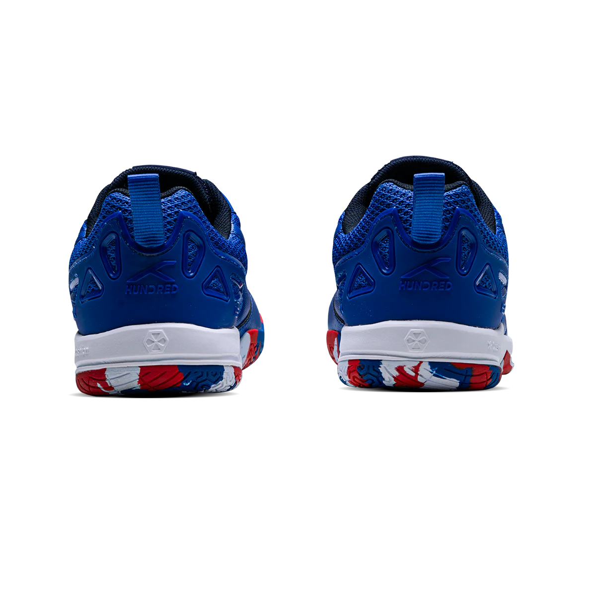 Hundred Raze Pro Badminton Shoe | Blue/Red/Navy – Pro-Level Court Shoes for Aggressive Players