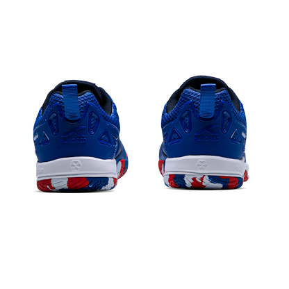 Hundred Raze Pro Badminton Shoe | Blue/Red/Navy – Pro-Level Court Shoes for Aggressive Players