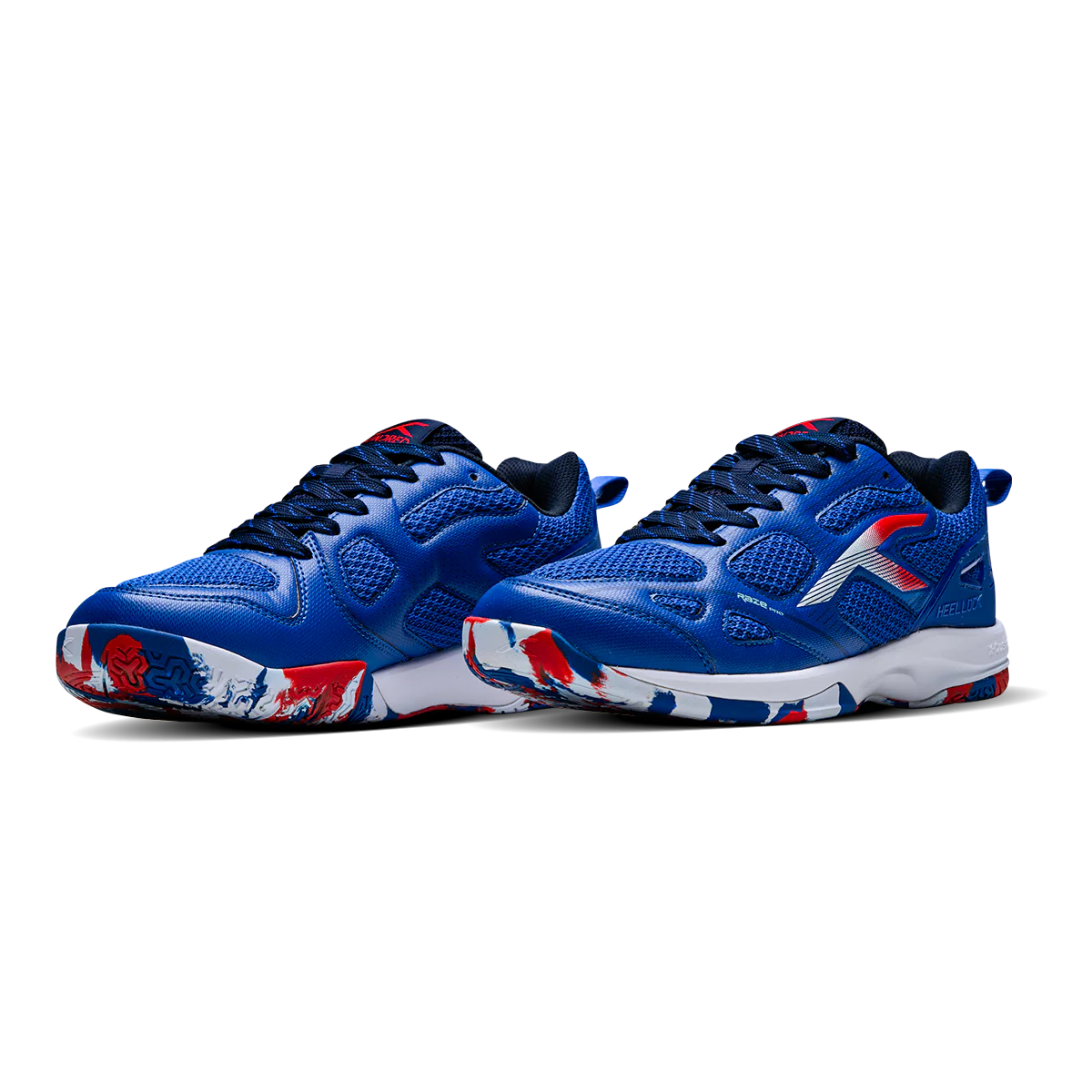 Hundred Raze Pro Badminton Shoe | Blue/Red/Navy – Pro-Level Court Shoes for Aggressive Players