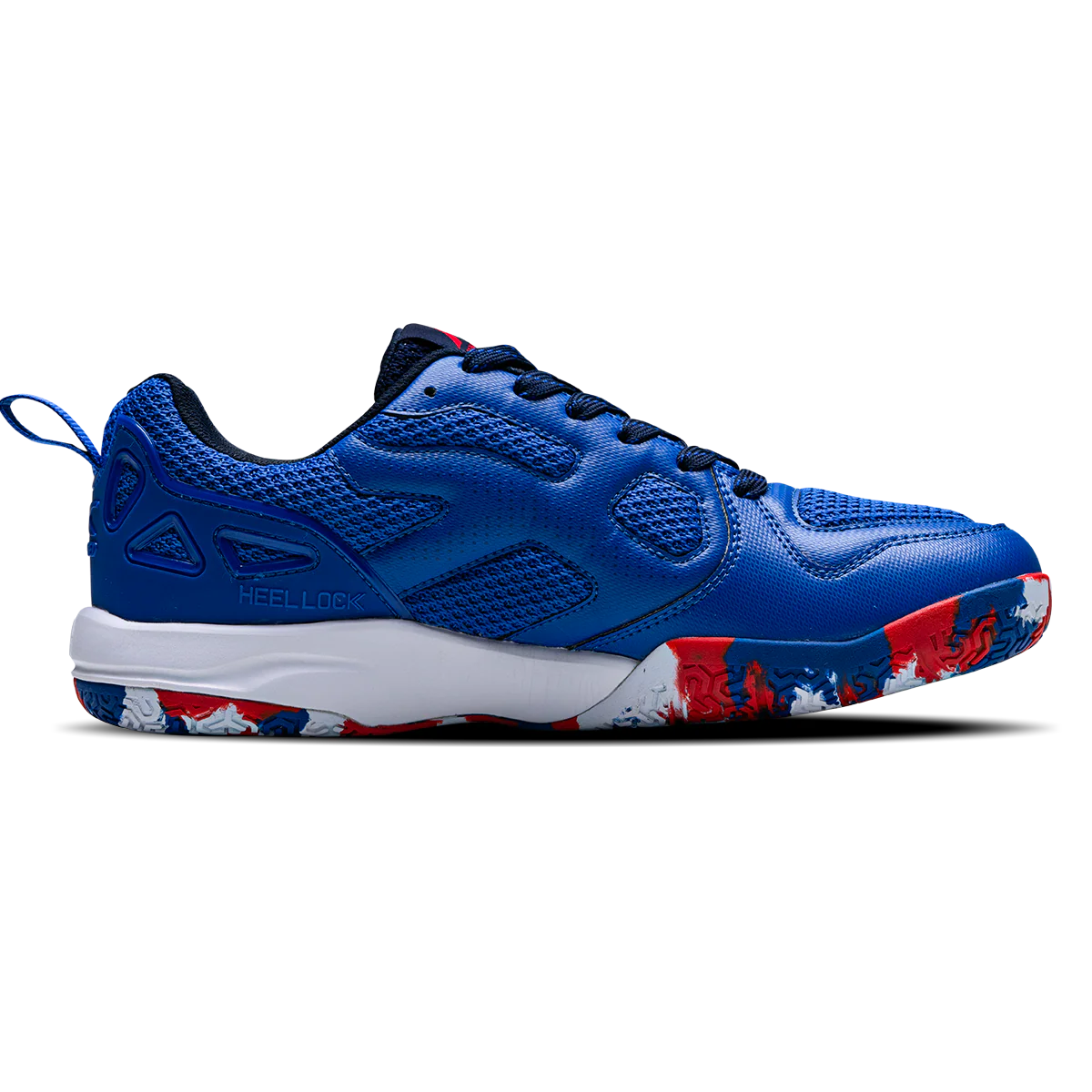 Hundred Raze Pro Badminton Shoe | Blue/Red/Navy – Pro-Level Court Shoes for Aggressive Players