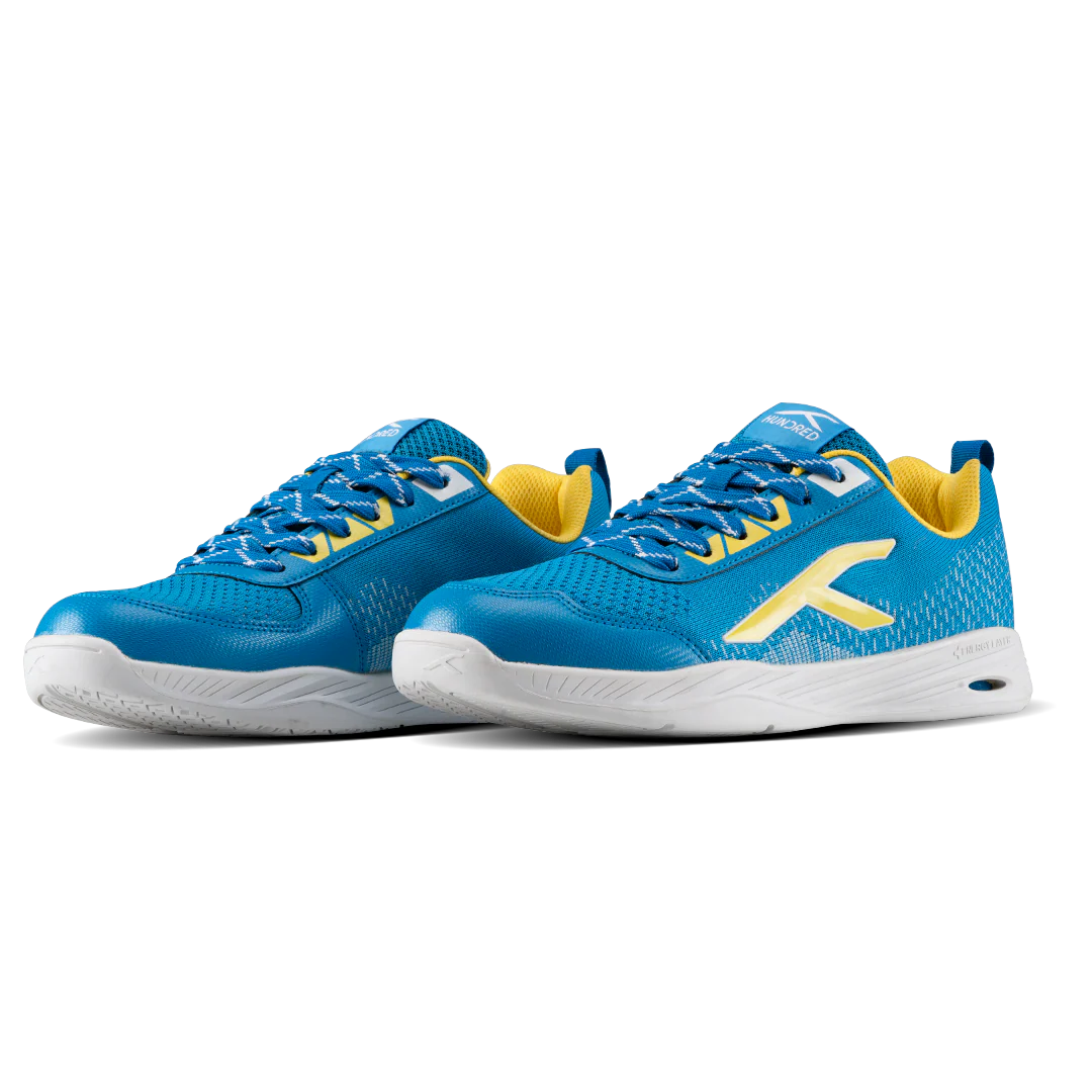 Hundred Court Flyer Badminton Shoe | Blue/Yellow/White