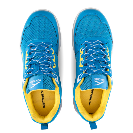Hundred Court Flyer Badminton Shoe | Blue/Yellow/White