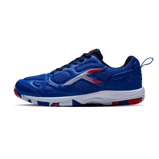 Hundred Raze Pro Badminton Shoe | Blue/Red/Navy – Pro-Level Court Shoes for Aggressive Players