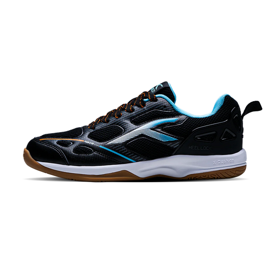 Hundred Raze Pro Badminton Shoe | Black/White/Blue – Pro-Level Court Shoes for Aggressive Players
