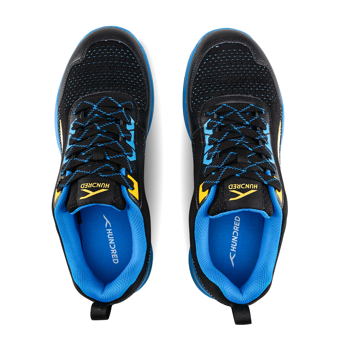 Hundred Court Flyer Badminton Shoe | Black/Blue/Yellow