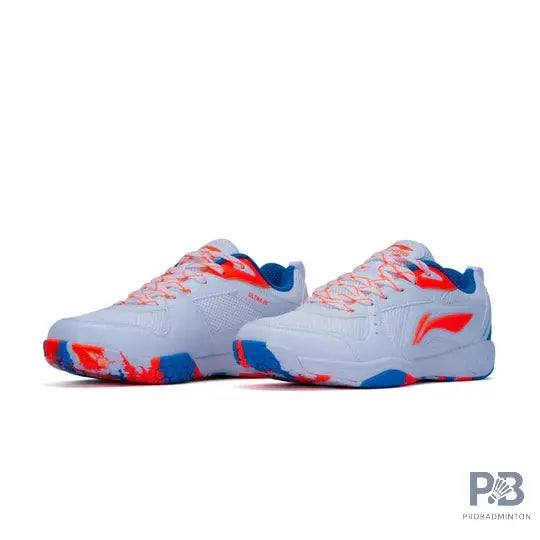 Li-Ning Ultra III Badminton Shoe ( White & Blue & Orange )