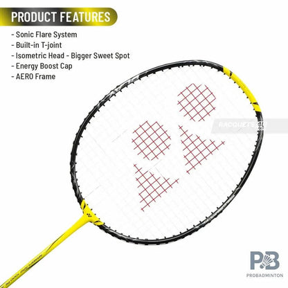 YONEX Nanoflare 1000 Play Badminton Racket – Lightning Yellow | 4U G5 | Head Light
