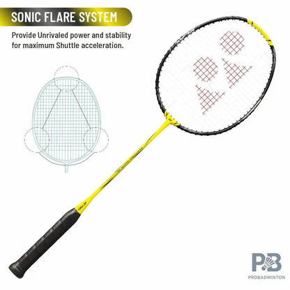 YONEX Nanoflare 1000 Play Badminton Racket – Lightning Yellow | 4U G5 | Head Light