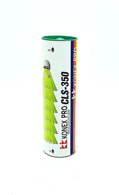 Konex CLS 350 Nylon Badminton Shuttlecock – Medium Speed 77 | Pack of 6 | Neon Yellow