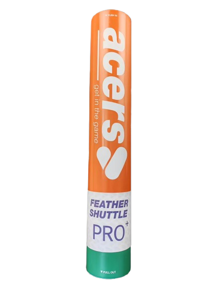 ACERS PRO+ Goose Feather Shuttlecock Pack of 12 made with 1st Grade Goose Straightened Feather