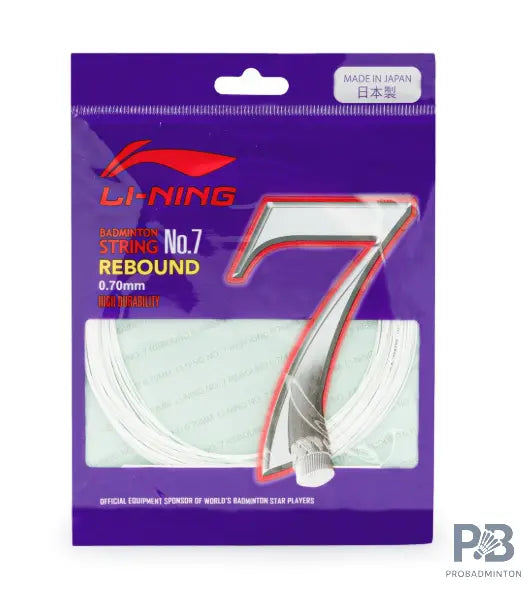 Li-Ning No. 7 Rebound Badminton String – High Elasticity, Durable Multi-Filament & Pro-Level Control