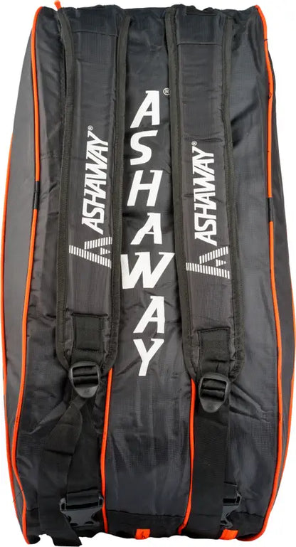 ASHAWAY Triple Zip Badminton Kit Bag | Durable Spacious Badminton Racket Bag