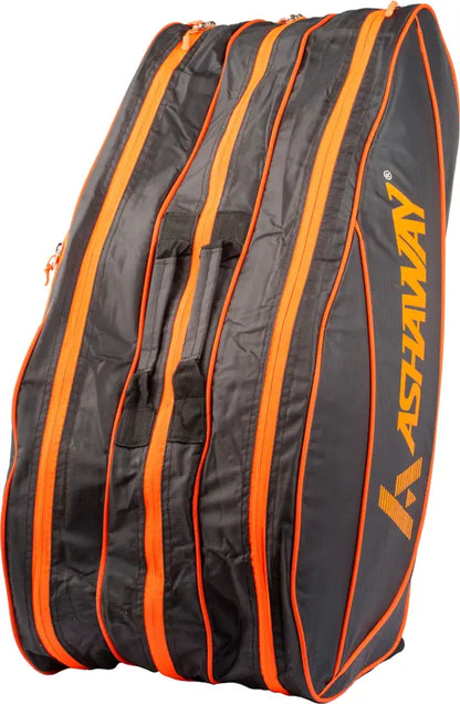 ASHAWAY Triple Zip Badminton Kit Bag | Durable Spacious Badminton Racket Bag