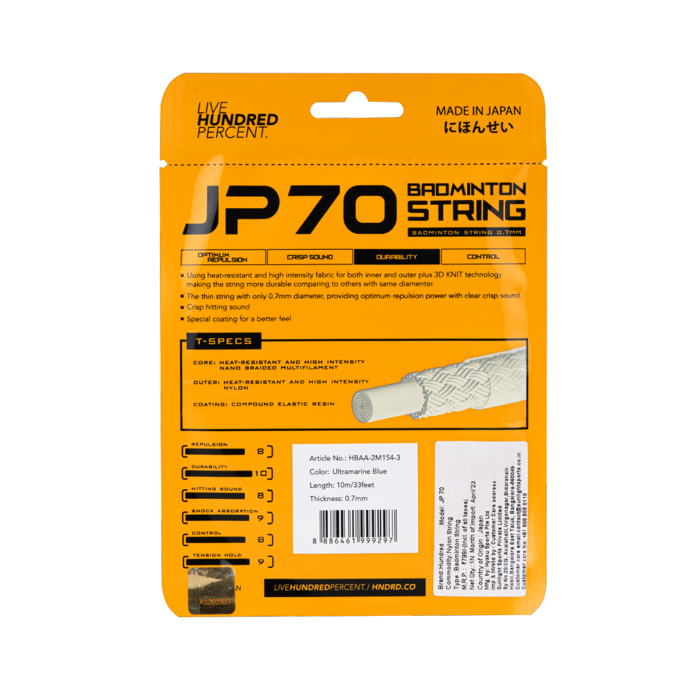 Hundred Badminton String JP 70 - Ultramarine Blue