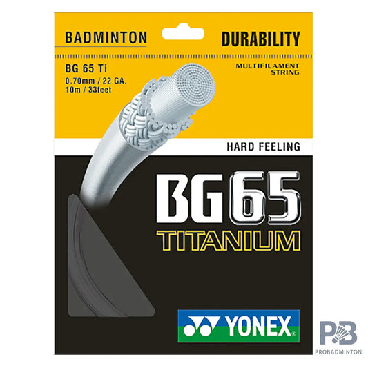 Yonex BG 65 Titanium – Precision and Power for Hard Hitters (10m) - BLACK / RED / BLUE / WHITE / PINK