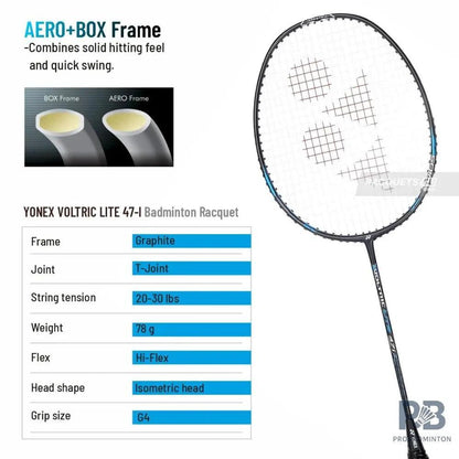Yonex Voltric Lite 47i Badminton Racquet | Graphite (5U G4)